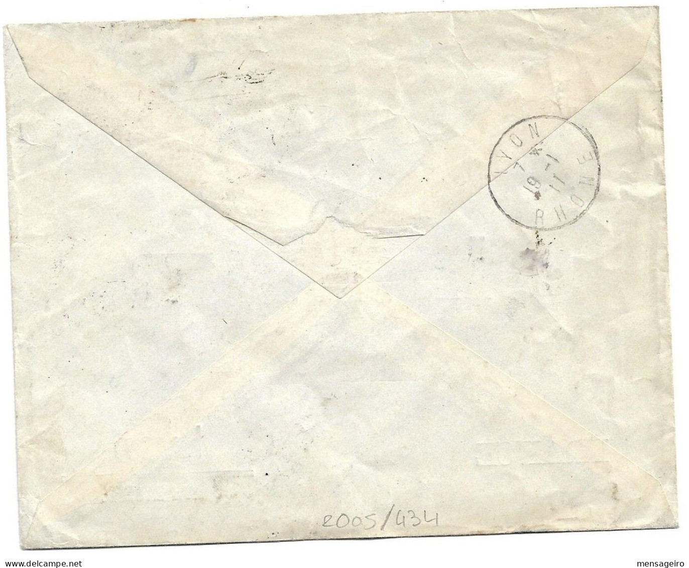 (C04) REGISTRED COVER WITH 1P. +5M. X2 STAMPS - CAIRO / R => FRANCE 1911 - 1866-1914 Khedivato De Egipto