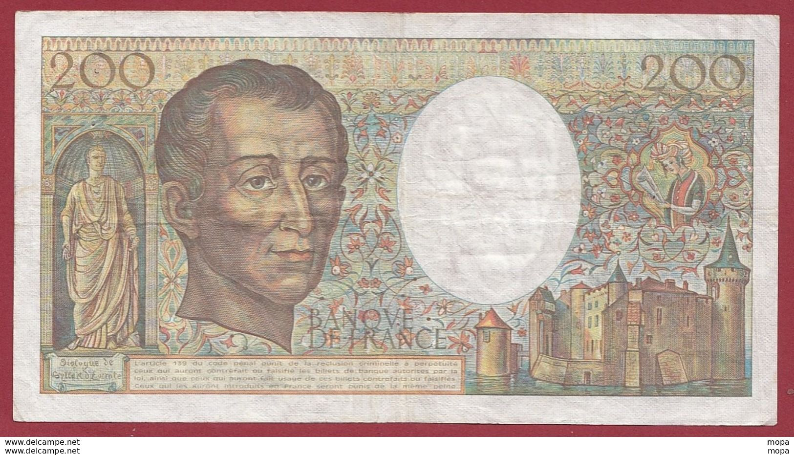 200 Francs "Montesquieu" 1987---TTB+--ALPH .X.46----Numéro.991002---GRAND NUMERO--(11) - 200 F 1981-1994 ''Montesquieu''