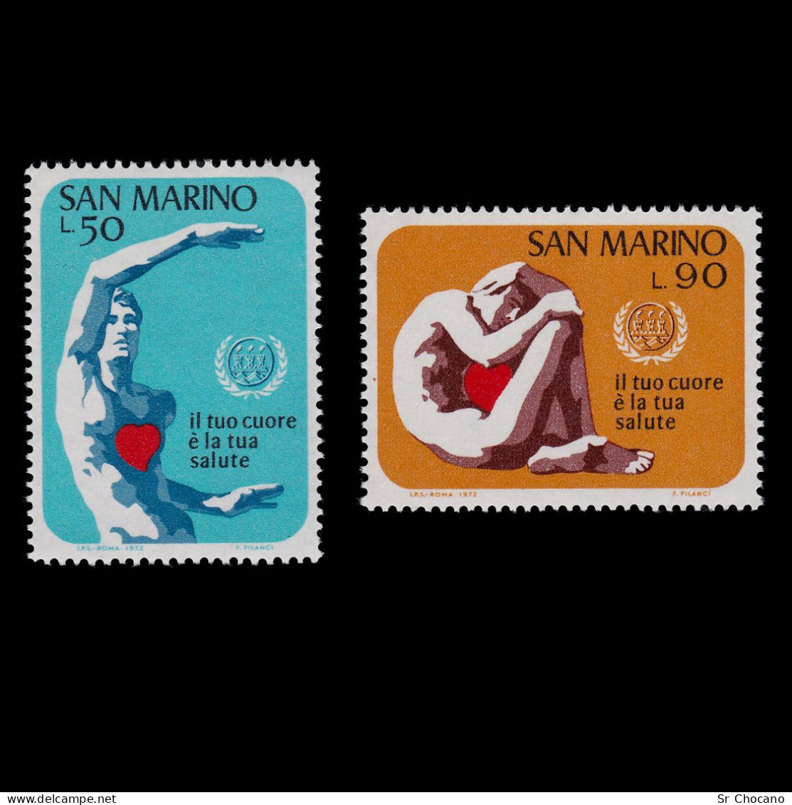 SAN MARINO STAMPS.1972.Emblem Heart.SCOTT 787-788.MNH. - Neufs