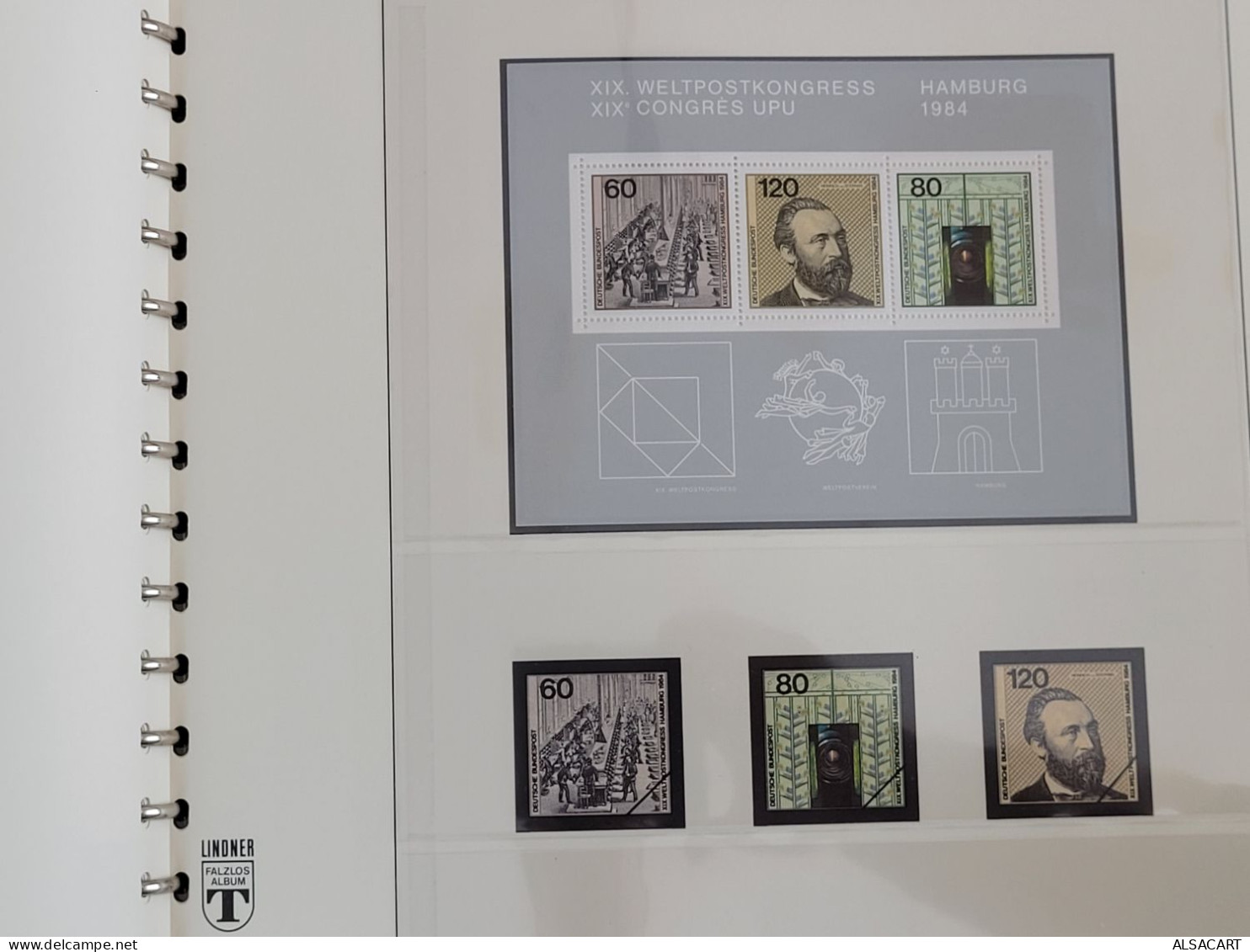 Reliure Lindner Verte Avec Années 1974/85 Allemagne Complet état Neuf , Présence De Timbres Et Blocs Prix Sympa - Raccoglitori Con Fogli D'album