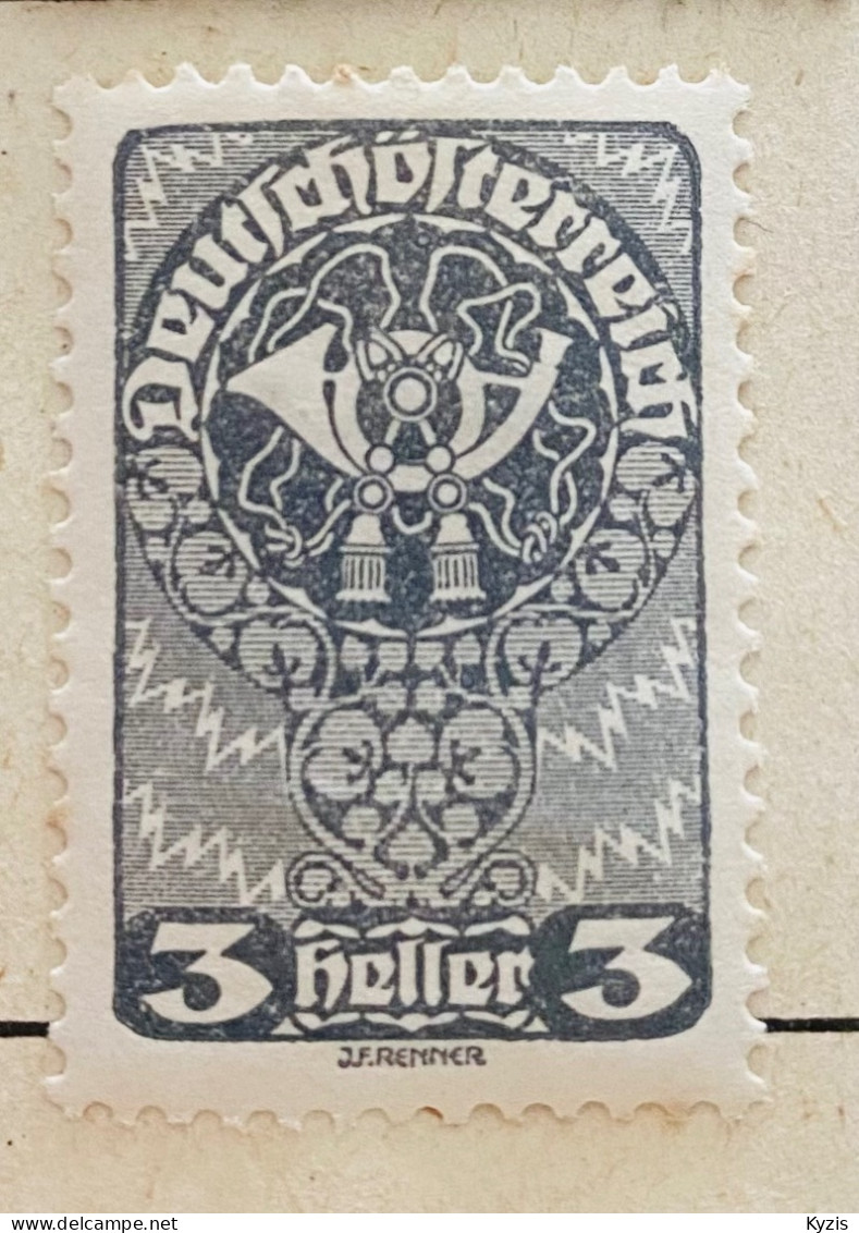 AUTRICHE - 1919 - 3 H, Gris Noir, Cor Postal, Neuf Avec Gomme D'origine - Neufs