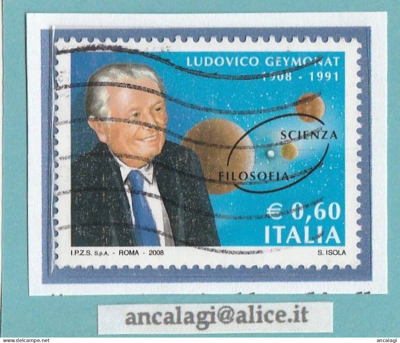 USATI ITALIA 2008 - Ref.1092A "LUDOVICO GEYMONAT" 1 Val. - - 2001-10: Oblitérés