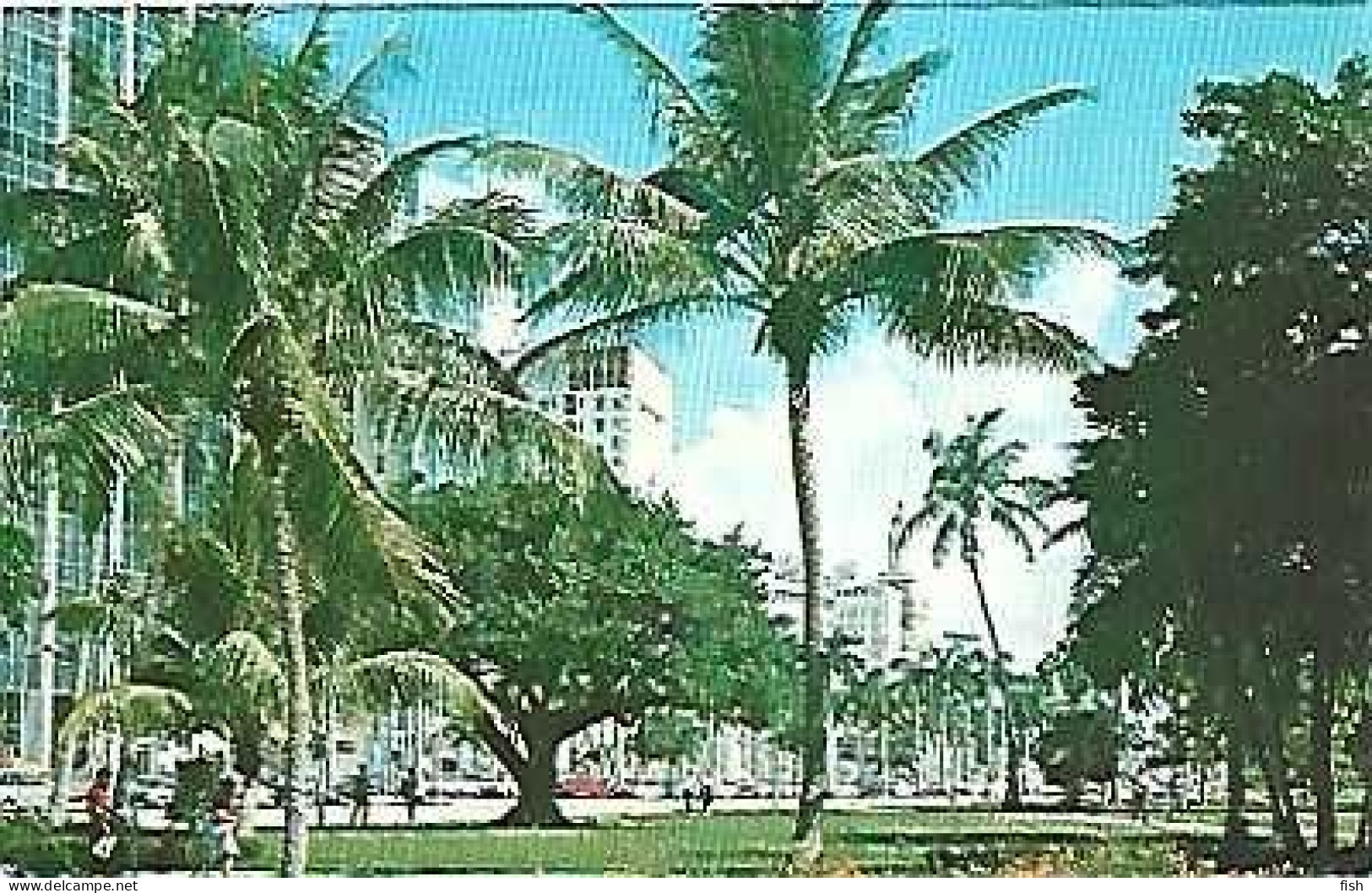 United States & Marcofilia, Florida, Miami,  Looking From Bayfront Park At Biscayne Blvd, Nassau A Lisboa 1979 (77) - Miami