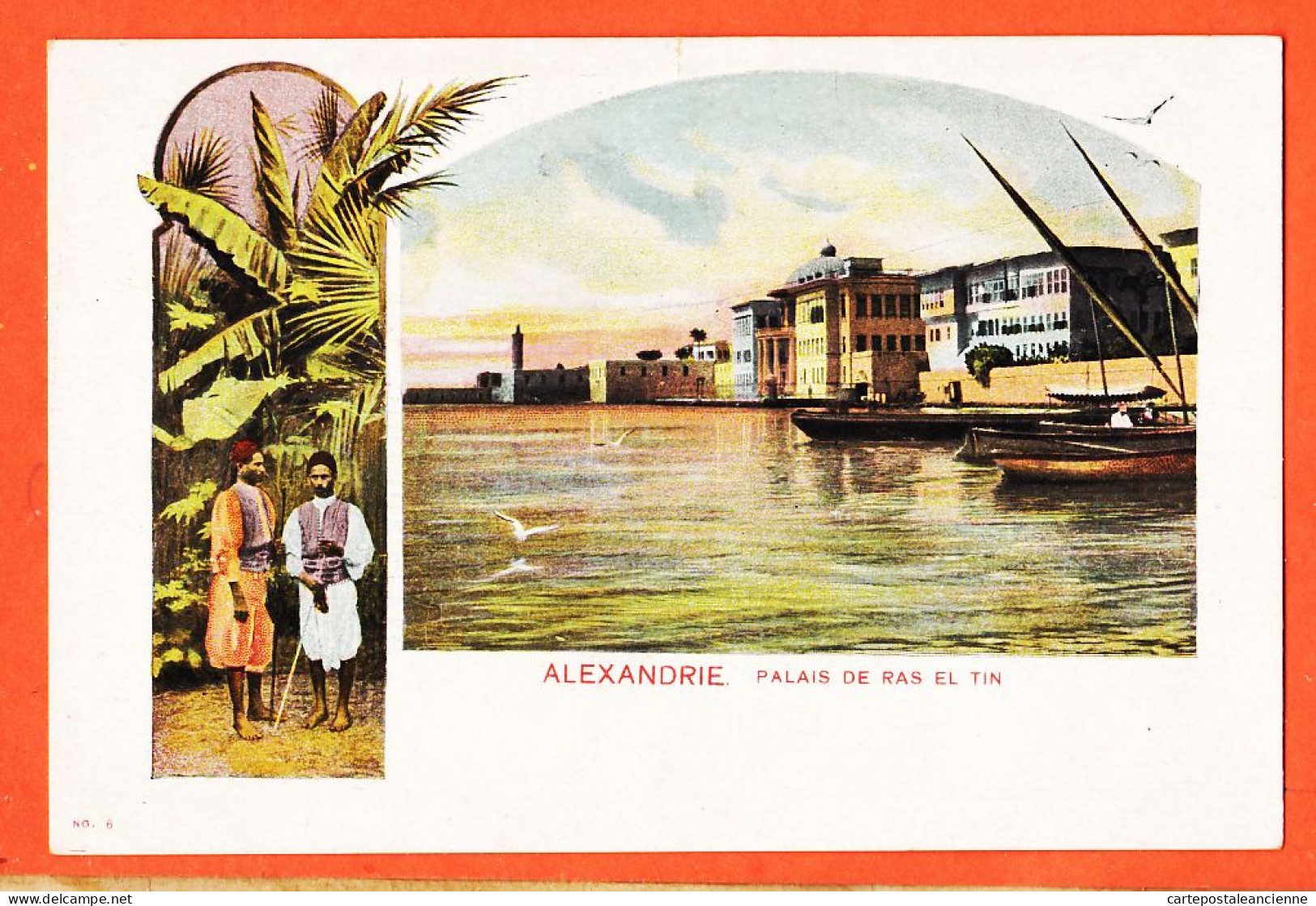 00559 / ⭐ ALEXANDRIE Egypte ◉ 2 Vues Palais De RAS EL TIN 1890s ◉ Lithographie N° 6 ◉ ALEXANDRIA Egypt - Alexandrie