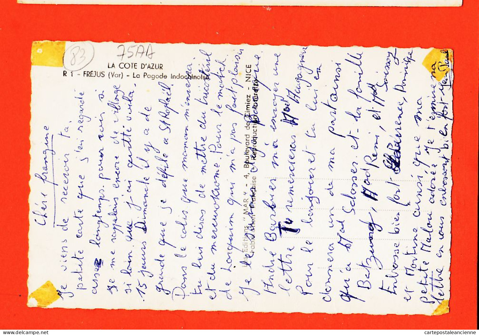 00937 / ⭐ FREJUS 83-Var Pagode Indochinose Photo-Bromure 1950s COLOR MAR 1  - Frejus