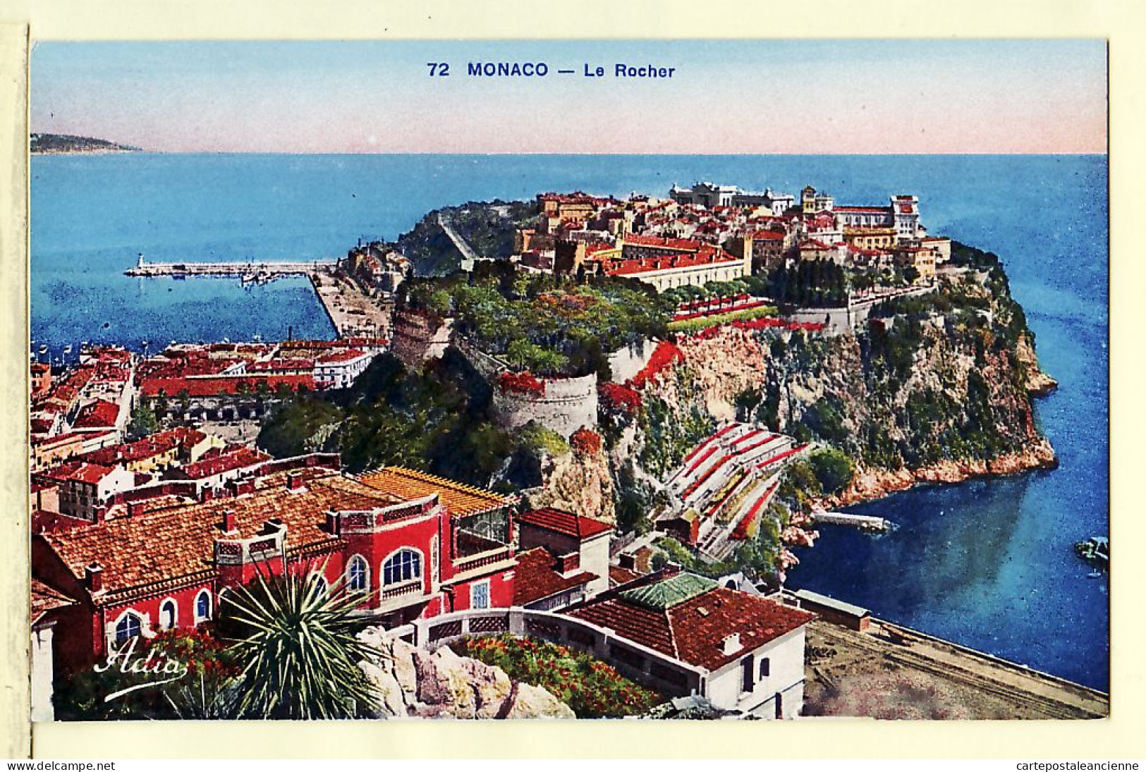 00862 ● MONTE CARLO Monaco Le ROCHER 1930s - Litho Color ADIA LEVY NEURDEIN 72 - Monte-Carlo