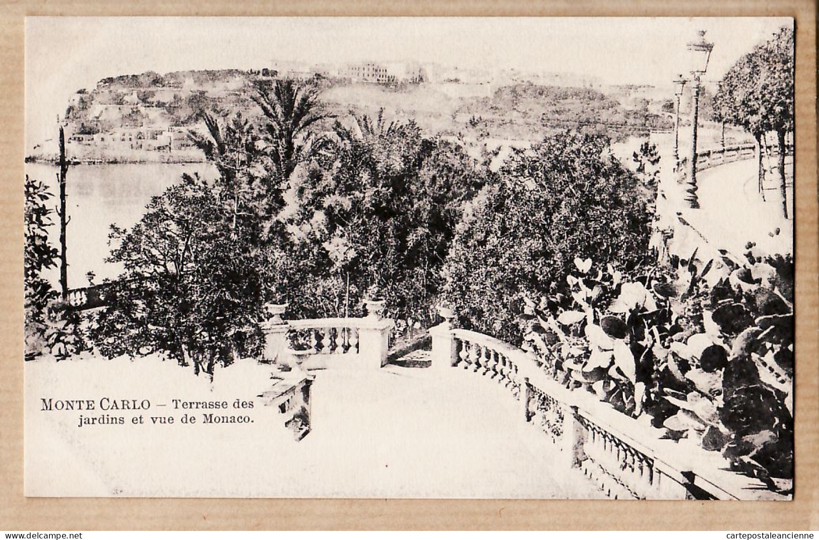 00841 ● Sans éditeur MONTE-CARLO Terrasse Jardins Vue MONACO 1890s Etat PARFAIT République Française - Monte-Carlo