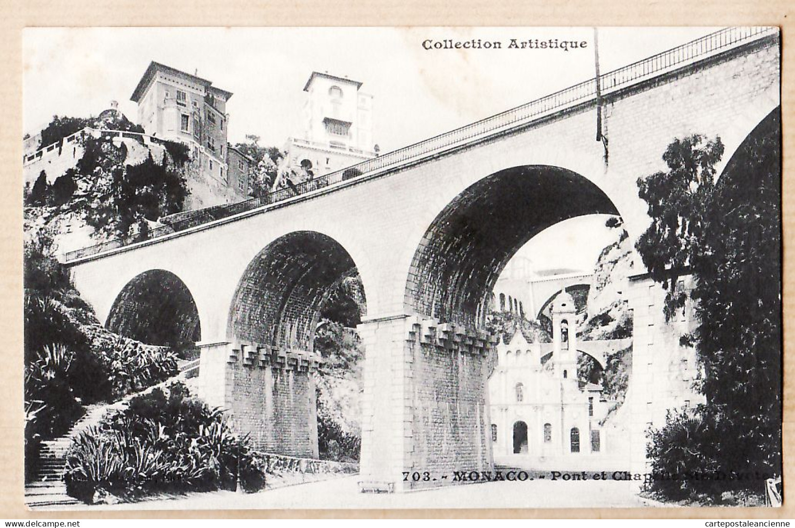 00827 ● Photographie GILETTA 703 MONACO Chapelle St SAINTE DEVOTE La CONDAMINE Pont Ravinet 1910s Collection ARTISTIQUE - Monte-Carlo