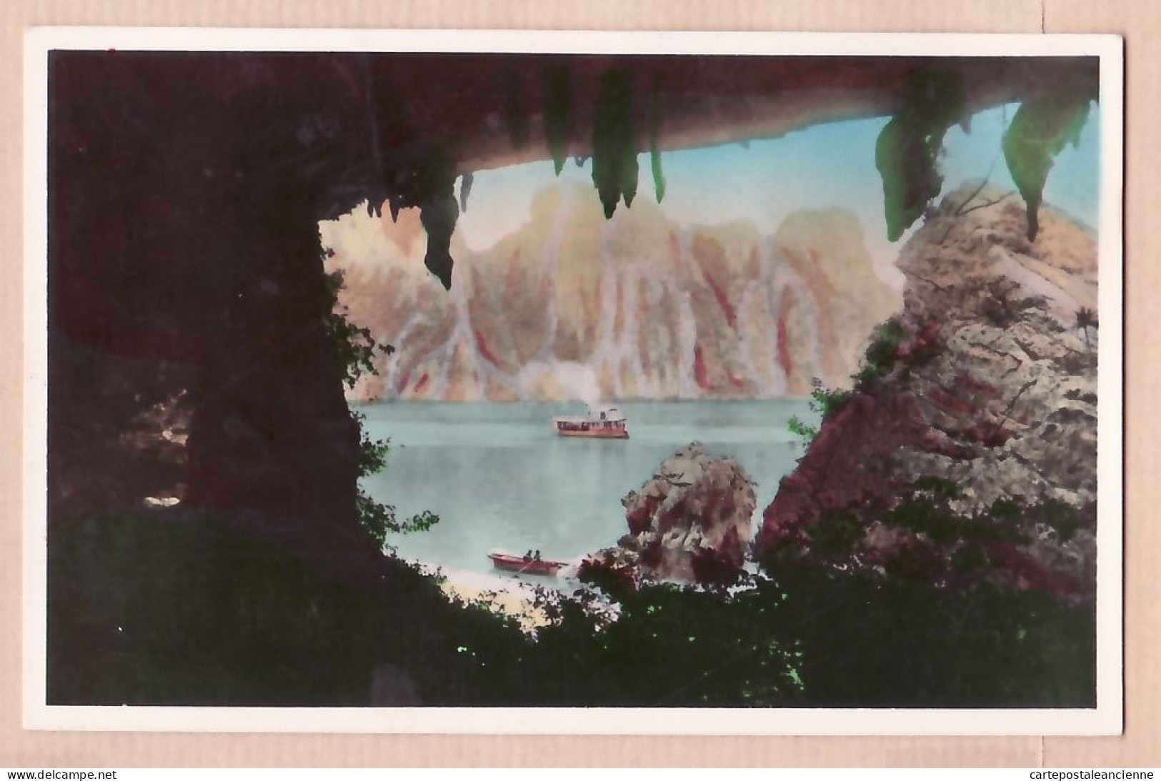 00951 (•◡•) ⭐ HANOÏ Baie D'ALONG Echappée Grotte SURPRISE VietNam Indochine 1930s Cliché P.C Photographie Véritable 10 - Vietnam