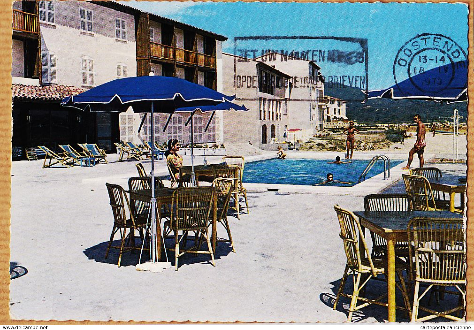 00644 ● PORT-GRIMAUD Var Hotel-Restaurant LA GIRAGLIA Terrasse Piscine 1973 à SUPAK Villa Géorgina Albert-Plage - Port Grimaud