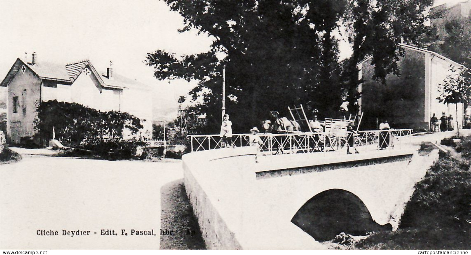 00768 ● ● CABRIERES D'AIGUES Vaucluse Animation Villageoise Attelage Pont BUREAU POSTE 1910s DEYDIER PASCAL - Cabrieres D'Aigues