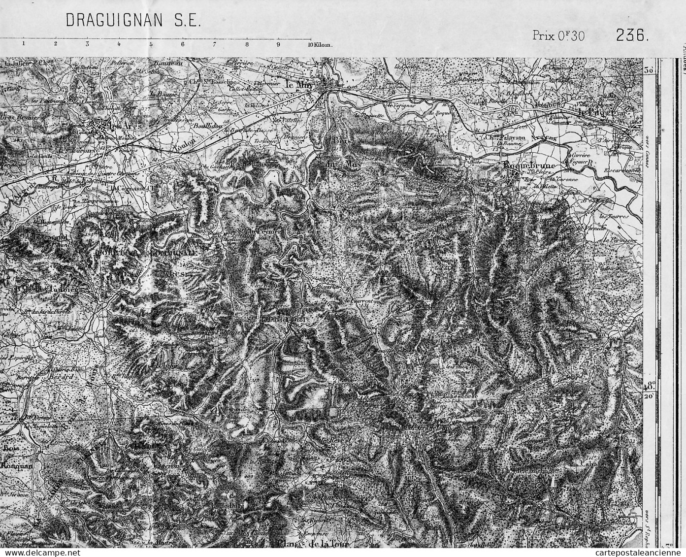 00648 ● DRAGUIGNAN (83) ROQUEBRUNE Ste MAXIME GONFARON Sud Est Type 1889 Révisé 1898 N° 236 Gravé PIERRON HACQ LEPAGE - Cartes Topographiques