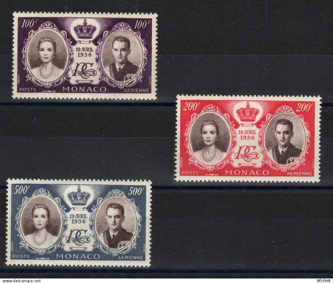 Monaco - YV PA 63 à 65 N** MNH Luxe Complete Mariage Princier Cote 8,60 Euros - Luchtpost