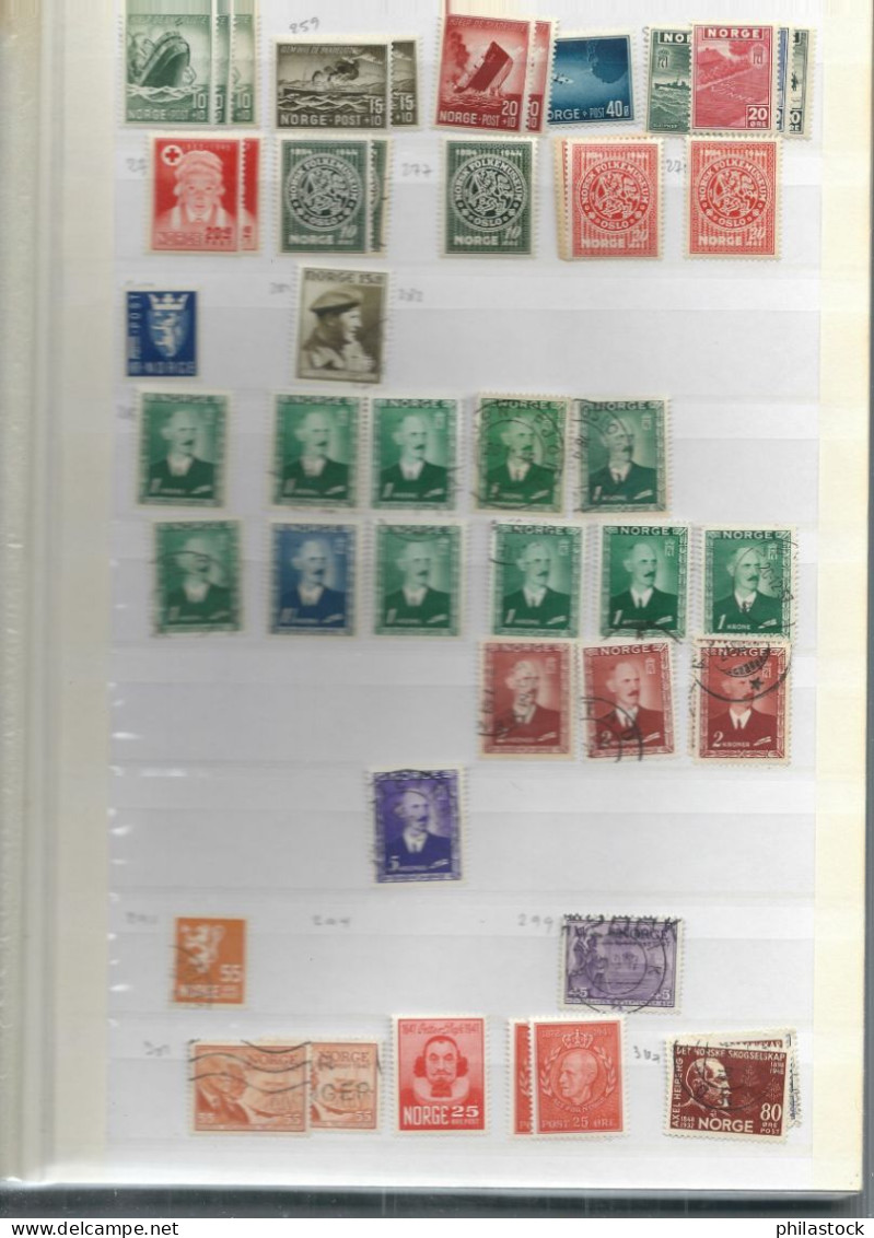 NORVEGE Lot Timbres En Classeur */**/Obl.  B/TB/TTB/ Def. - Collections