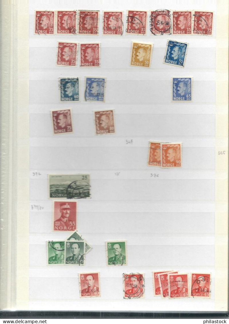 NORVEGE Lot timbres en classeur */**/Obl.  B/TB/TTB/ Def.