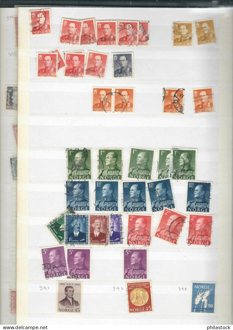 NORVEGE Lot timbres en classeur */**/Obl.  B/TB/TTB/ Def.