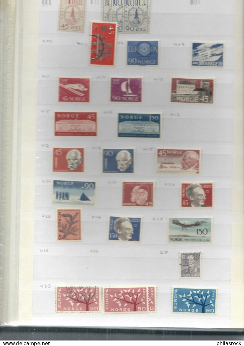 NORVEGE Lot timbres en classeur */**/Obl.  B/TB/TTB/ Def.