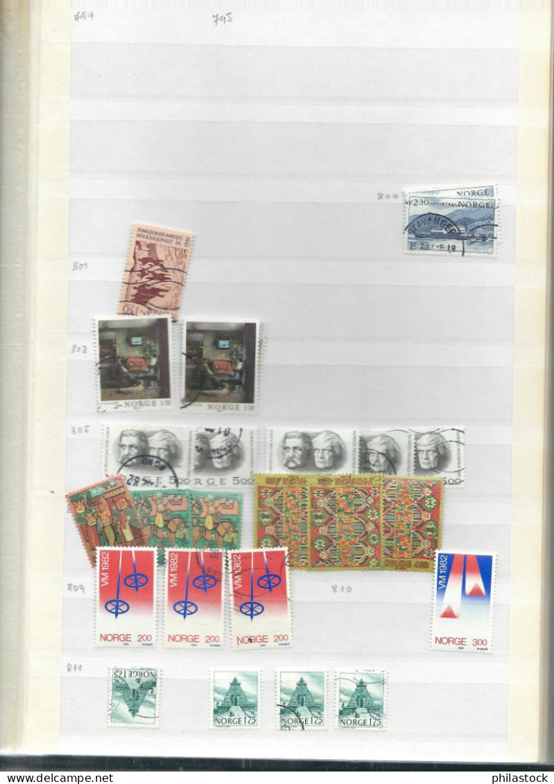 NORVEGE Lot timbres en classeur */**/Obl.  B/TB/TTB/ Def.