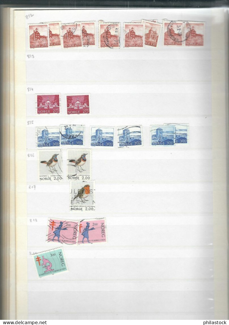 NORVEGE Lot timbres en classeur */**/Obl.  B/TB/TTB/ Def.