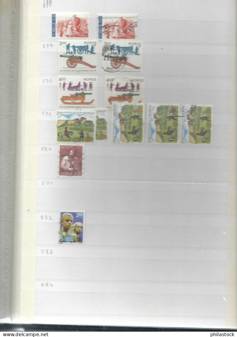 NORVEGE Lot timbres en classeur */**/Obl.  B/TB/TTB/ Def.