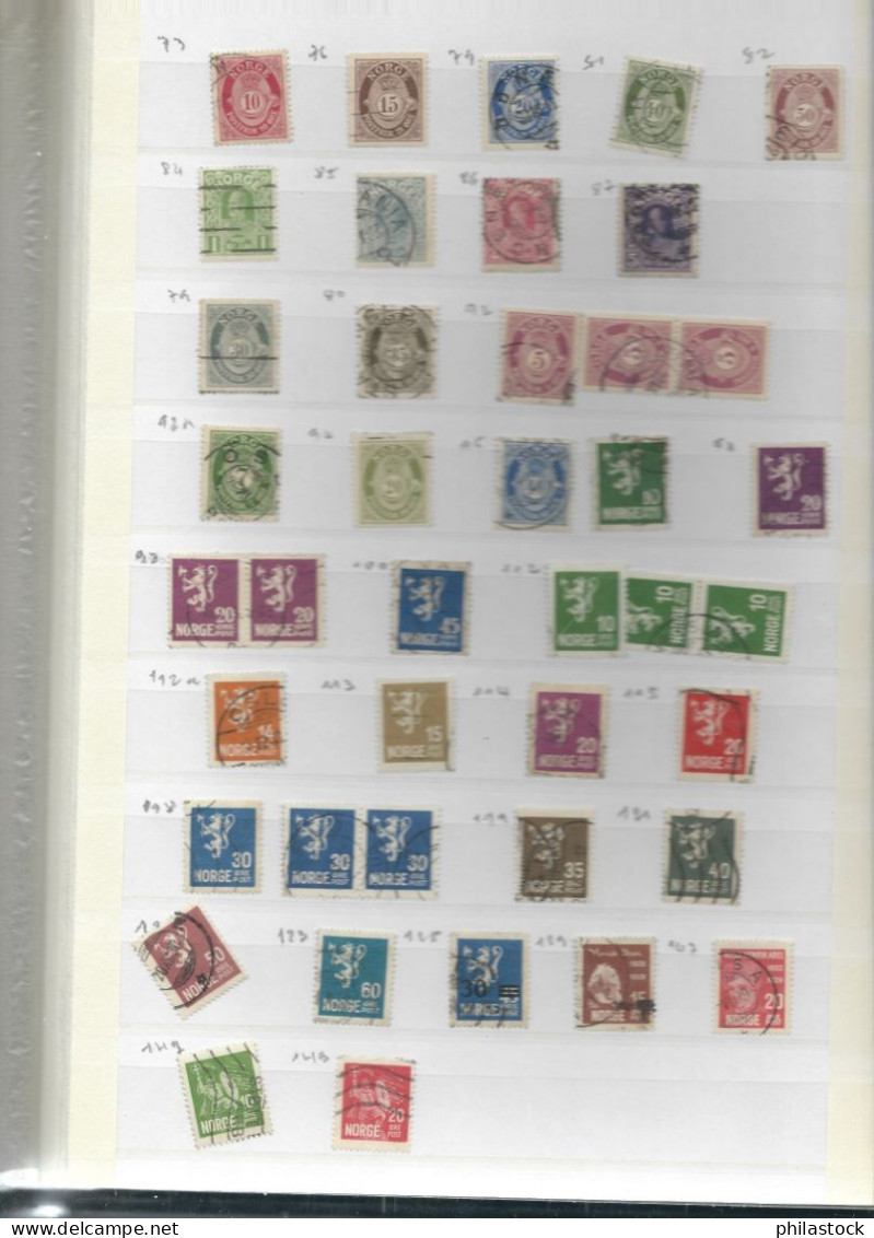 NORVEGE Lot timbres en classeur */**/Obl.  B/TB/TTB/ Def.