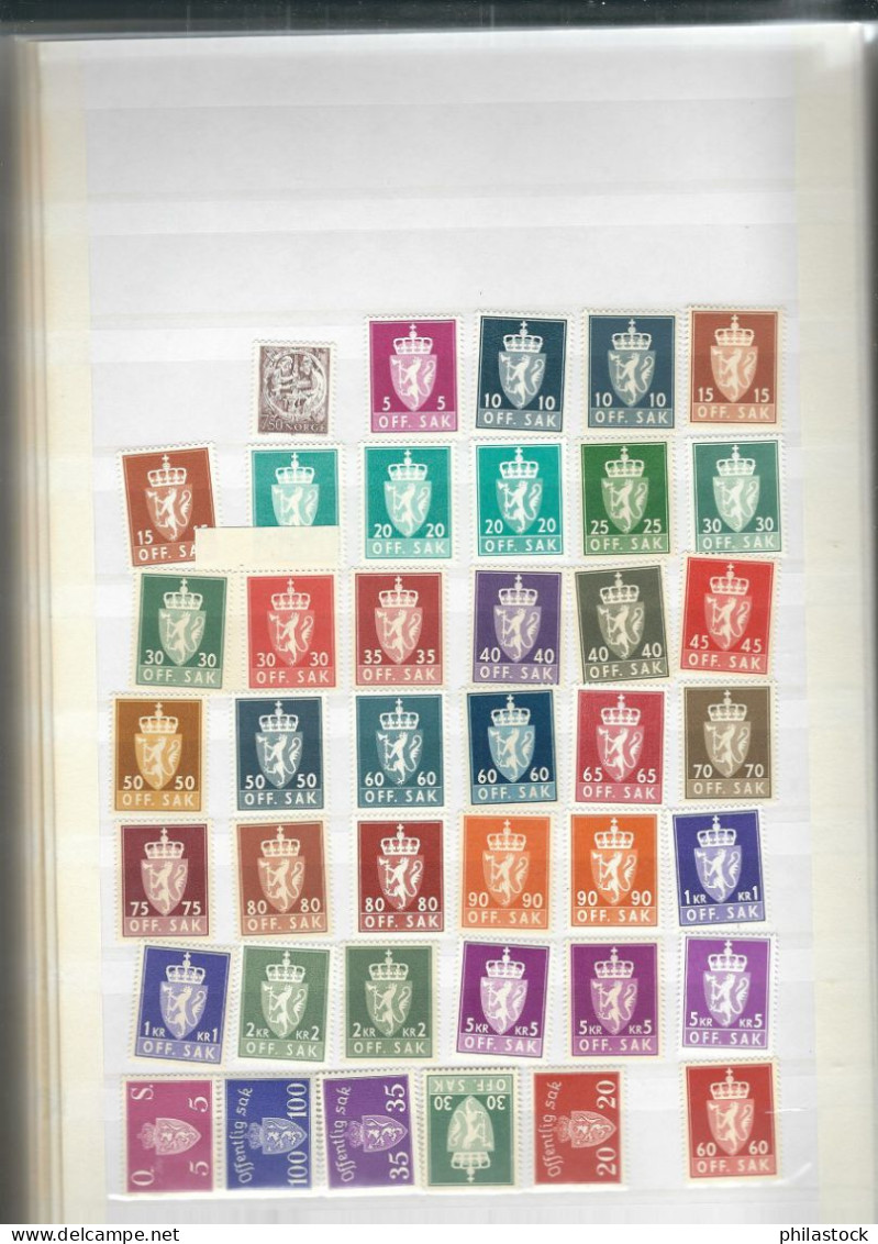 NORVEGE Lot timbres en classeur */**/Obl.  B/TB/TTB/ Def.