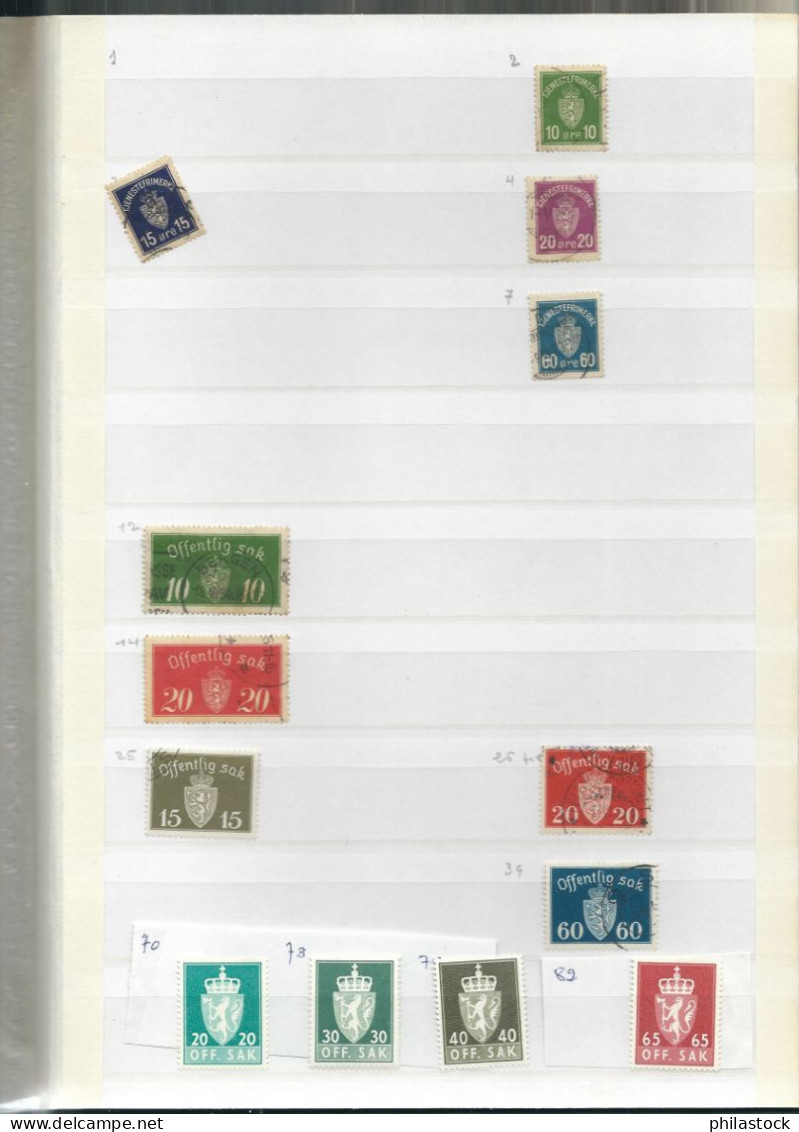 NORVEGE Lot timbres en classeur */**/Obl.  B/TB/TTB/ Def.