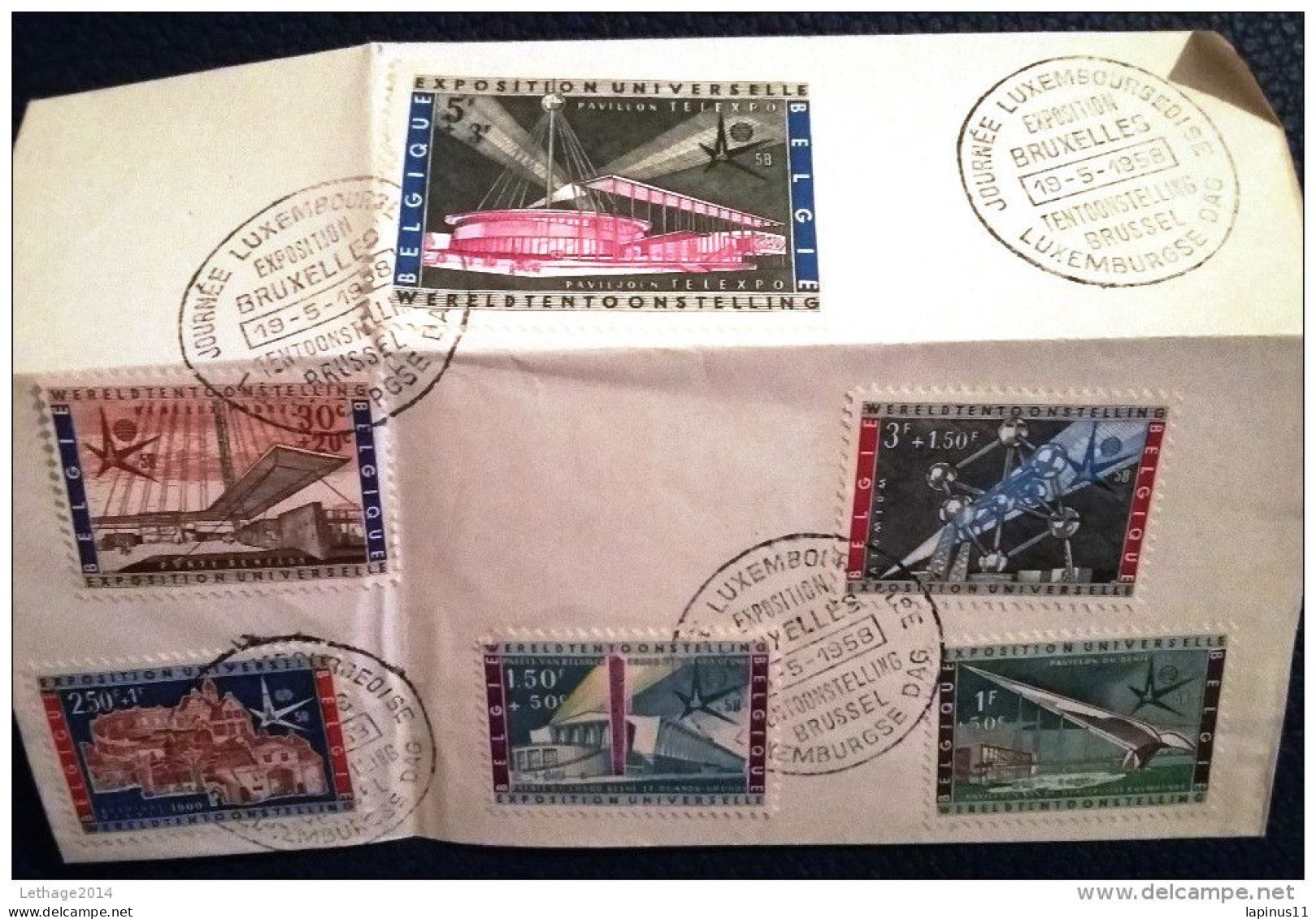 Belgium Cover 1958 World Exhibition In Bruxelles Complete Set  Very Nice  Scarce LUXEMBURG - Used Stamps