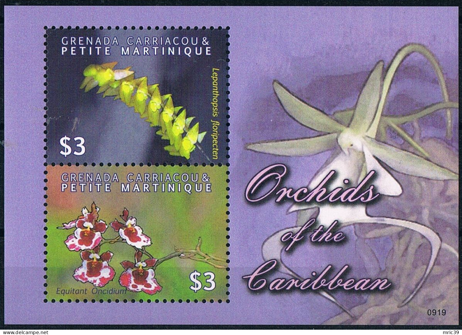 Bloc Sheet Fleurs Orchidées Flowers Orchids  Neuf  MNH **  Grenada 2009 - Orchidées