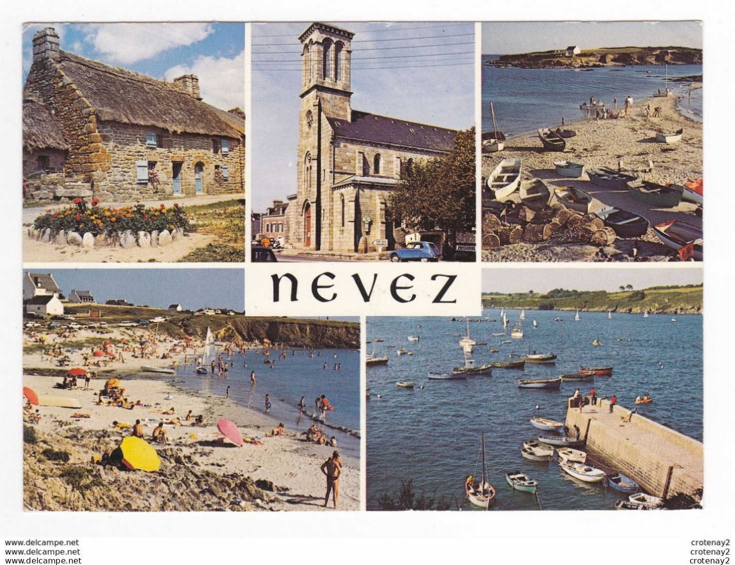 29 NEVEZ N°10020 Chaumière à Kercanic Eglise Raguenès Plage De Dourweill Cale à Port Manech En 1979 Citroën Dyane - Névez