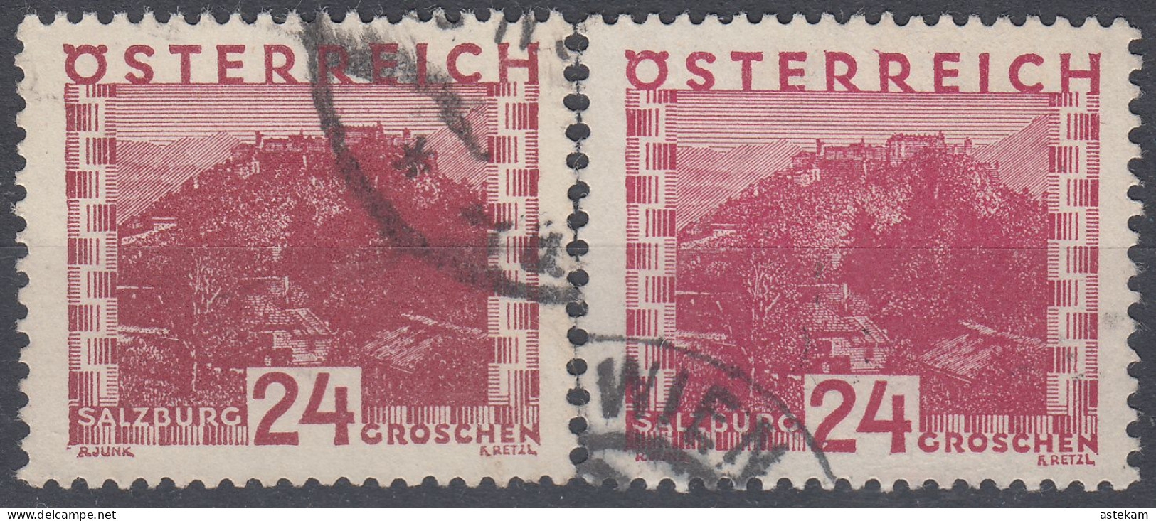 AUSTRIA 1929, TWO REGULAR SEPARATE USED STAMPS With DIFFERENT COLORS MiNo 504/505 - Usati