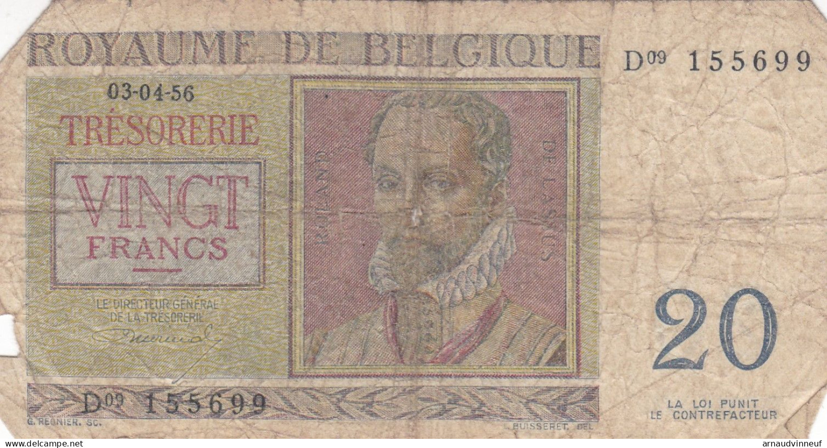 BELGIQUE BILLET DE VINGT FRANCS - Autres & Non Classés