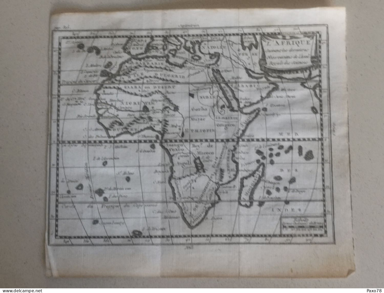 Carte Géographique, Afrique , 1760, Sorti Do Livre Géographie Universelle. 18x16 - Landkarten