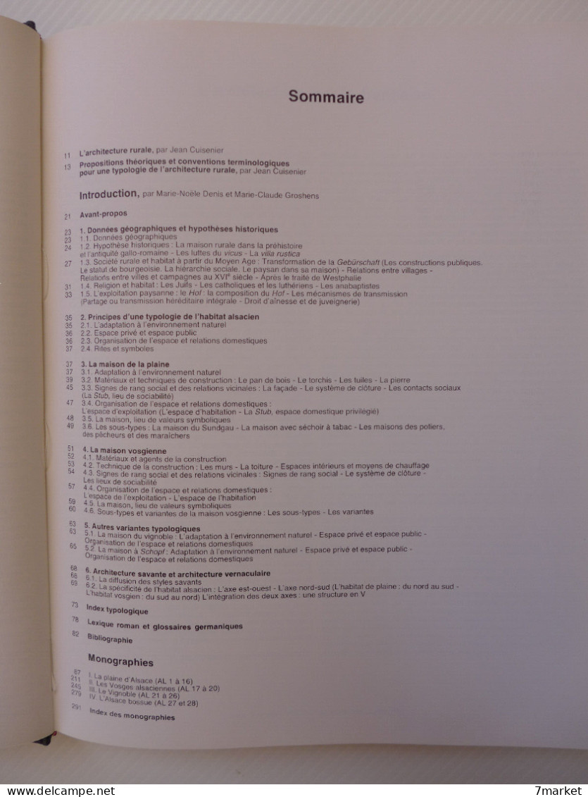 L'architecture Rurale Française: Alsace. Corpus Des Genres, Des Types Et Des Variantes / éd. Berger-Levrault - 1987 - Alsace