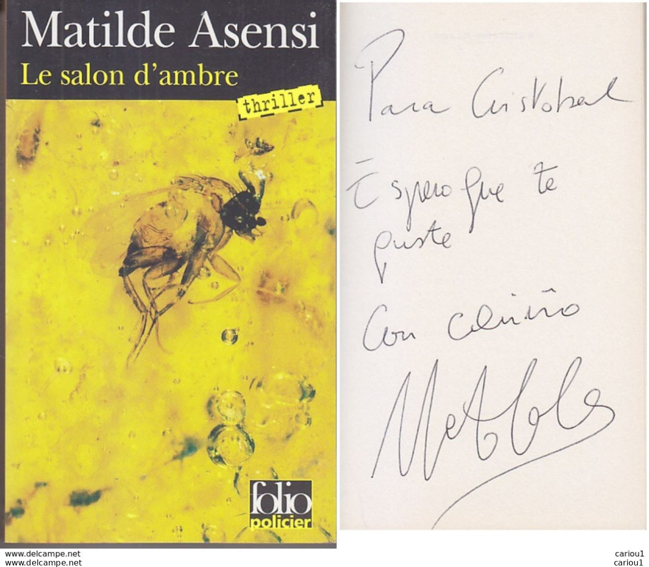 C1 Matilde ASENSI Le SALON D AMBRE Envoi DEDICACE Signed ESPAGNE Port Inclus France - Libros Autografiados