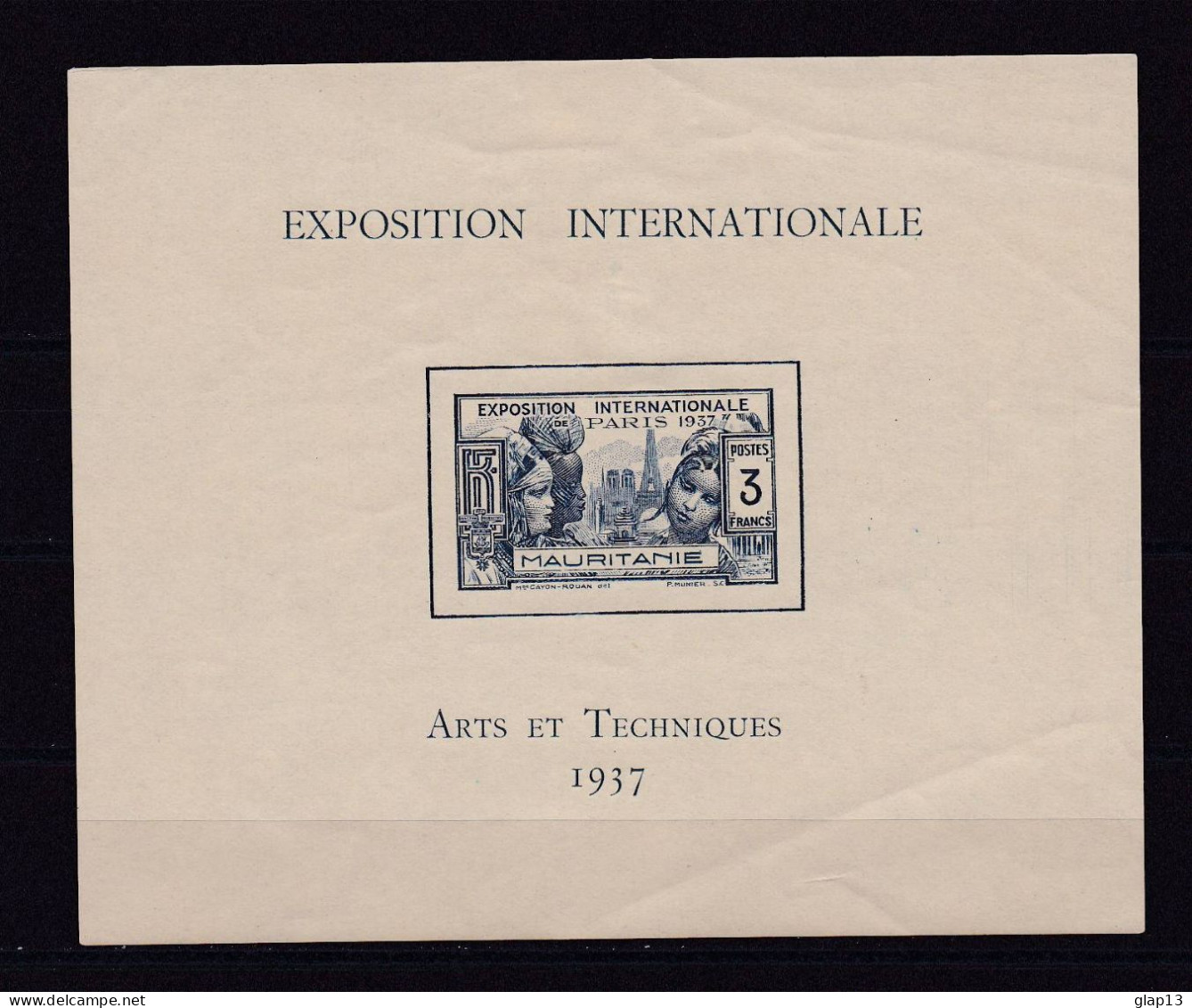 MAURITANIE 1937 BLOC N°1 NEUF AVEC CHARNIERE EXPOSITION - Ongebruikt