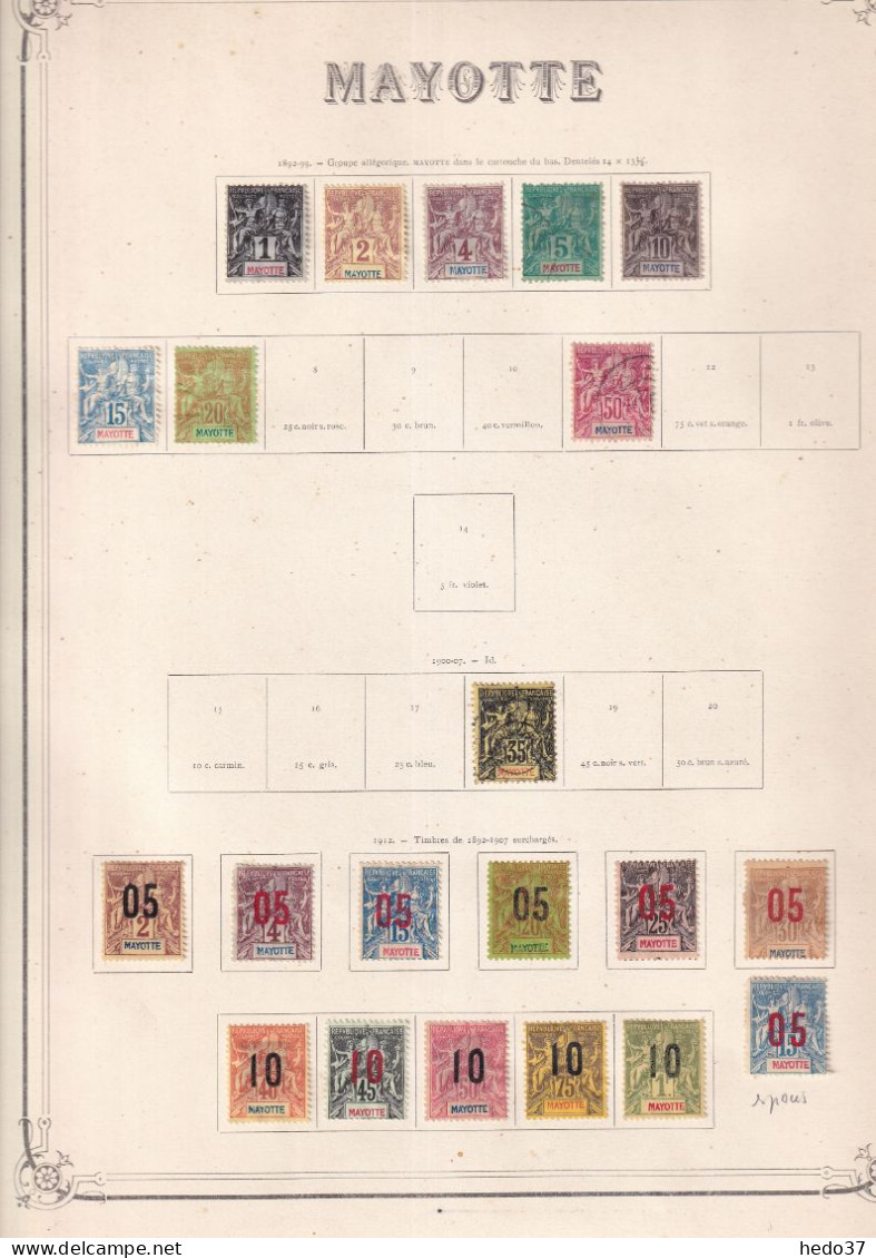 Mayotte - Collection Vendue Page Par Page - Neufs Sans Gomme / Oblitérés - B/TB - Unused Stamps