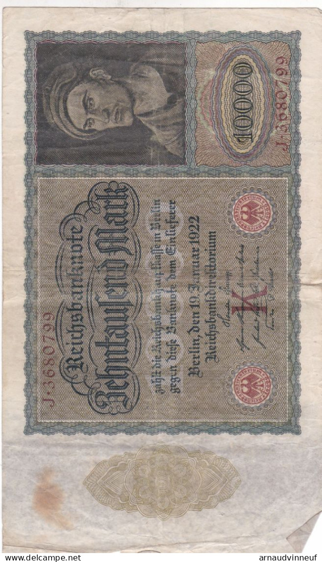 1 BILLET DE 10000 DE 1922 - Andere & Zonder Classificatie