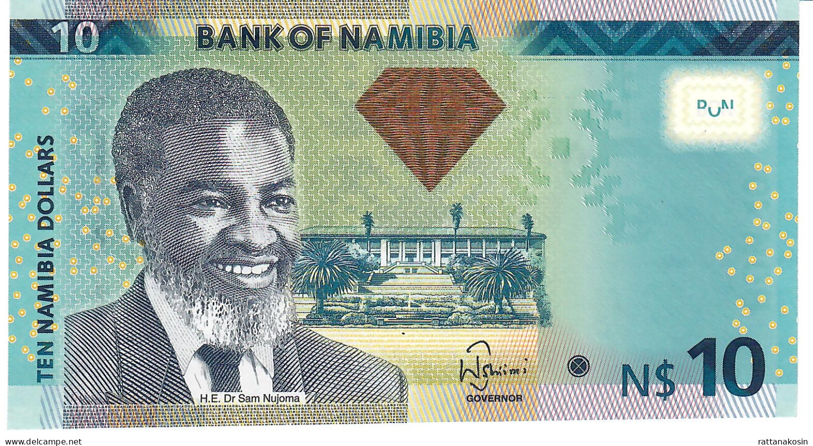 NAMIBIA P11a 10 DOLLARS 2012  Prefix A  Signature 4   UNC. - Namibia