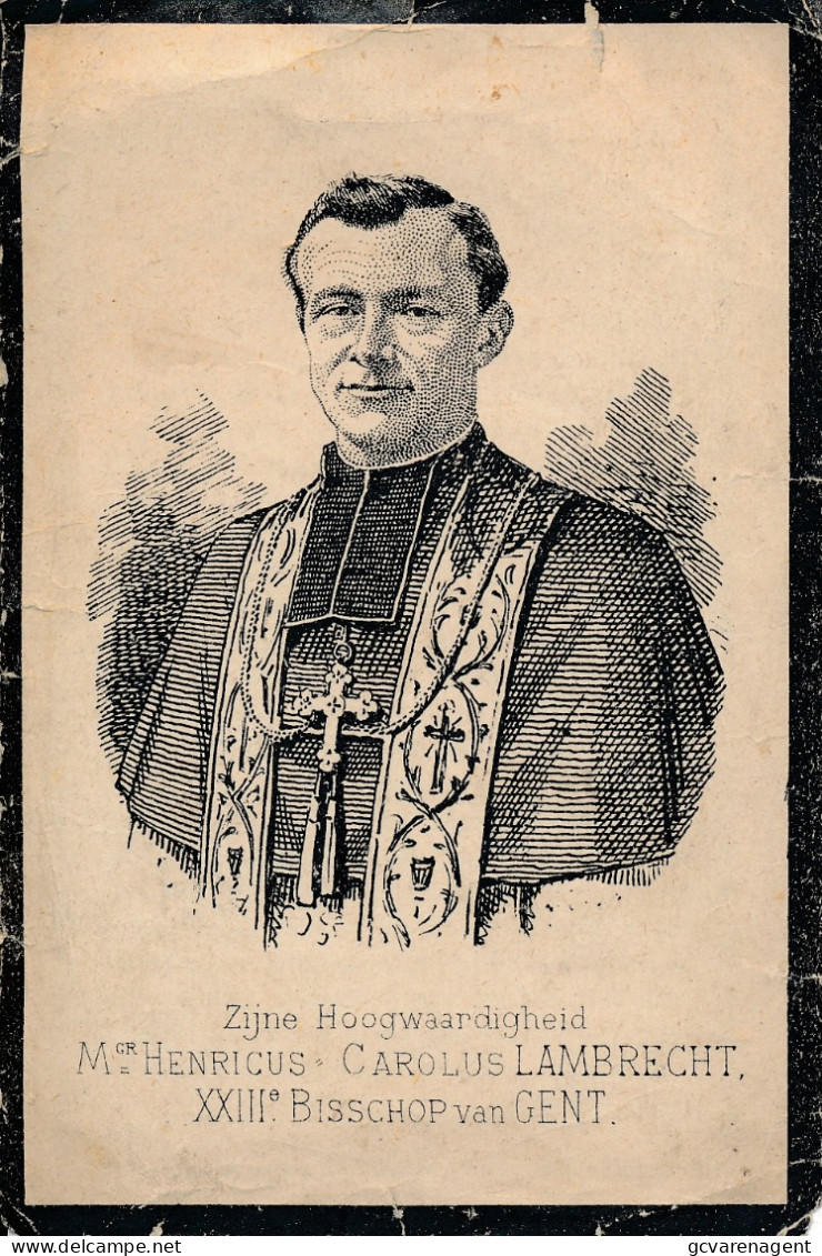 XXIIIe BISSCHOP VAN GENT - HENRICUS LAMBRECHT   WELDEN  1848    DENDERLEEUW   1889   ZIE AFBEELDINGEN - Décès