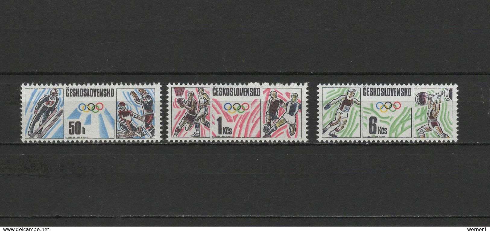 Czechoslovakia 1988 Olympic Games Seoul / Calgary, Football Soccer, Basketball Etc. Set Of 3 MNH - Zomer 1988: Seoel