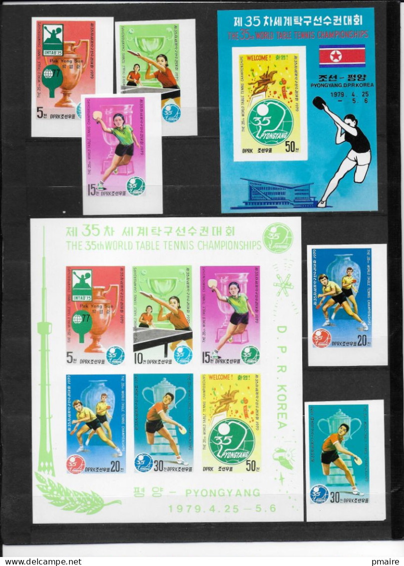 P15 Lot De Timbres Neufs Corée Non Dentelés Tennis De Table Tafel Tennis TischTennis Pingpong - Tennis Tavolo