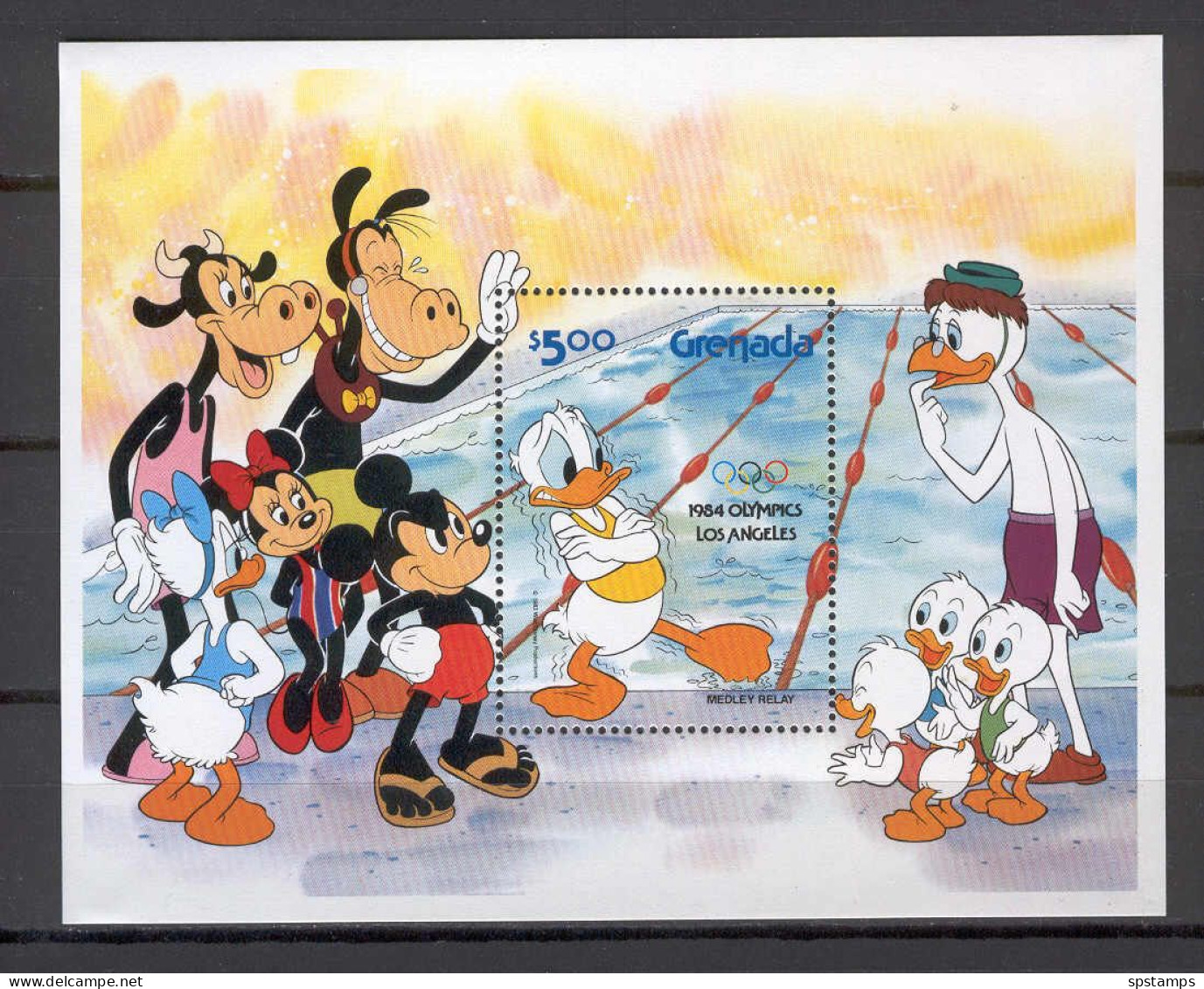 Disney Grenada 1984 Olympic Games Los Angeles With Rings MS MNH - Disney
