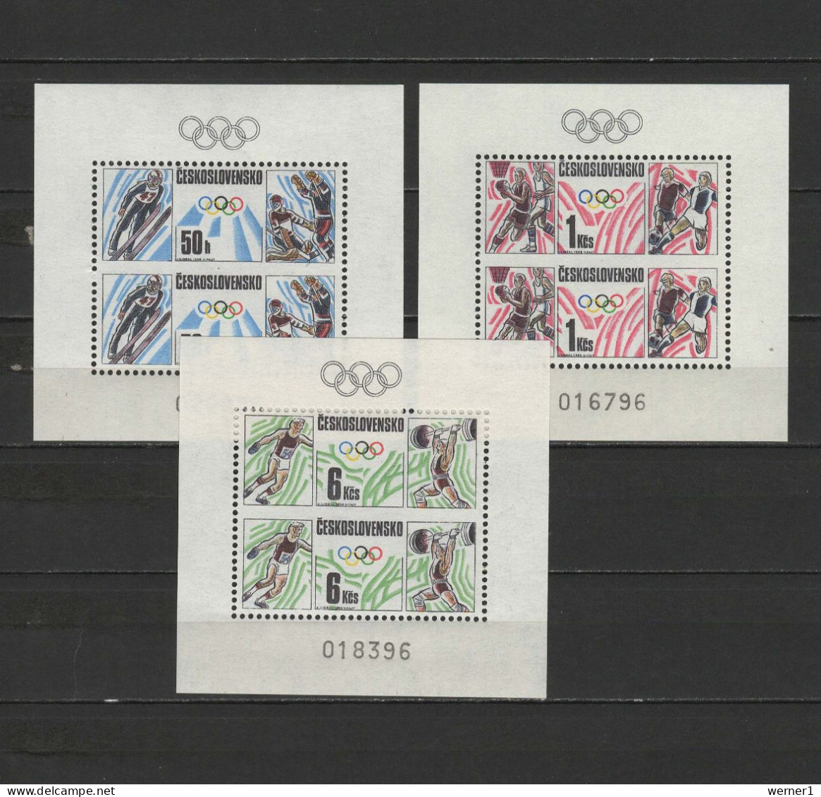 Czechoslovakia 1988 Olympic Games Seoul / Calgary, Football Soccer, Basketball Etc. Set Of 3 S/s MNH - Verano 1988: Seúl