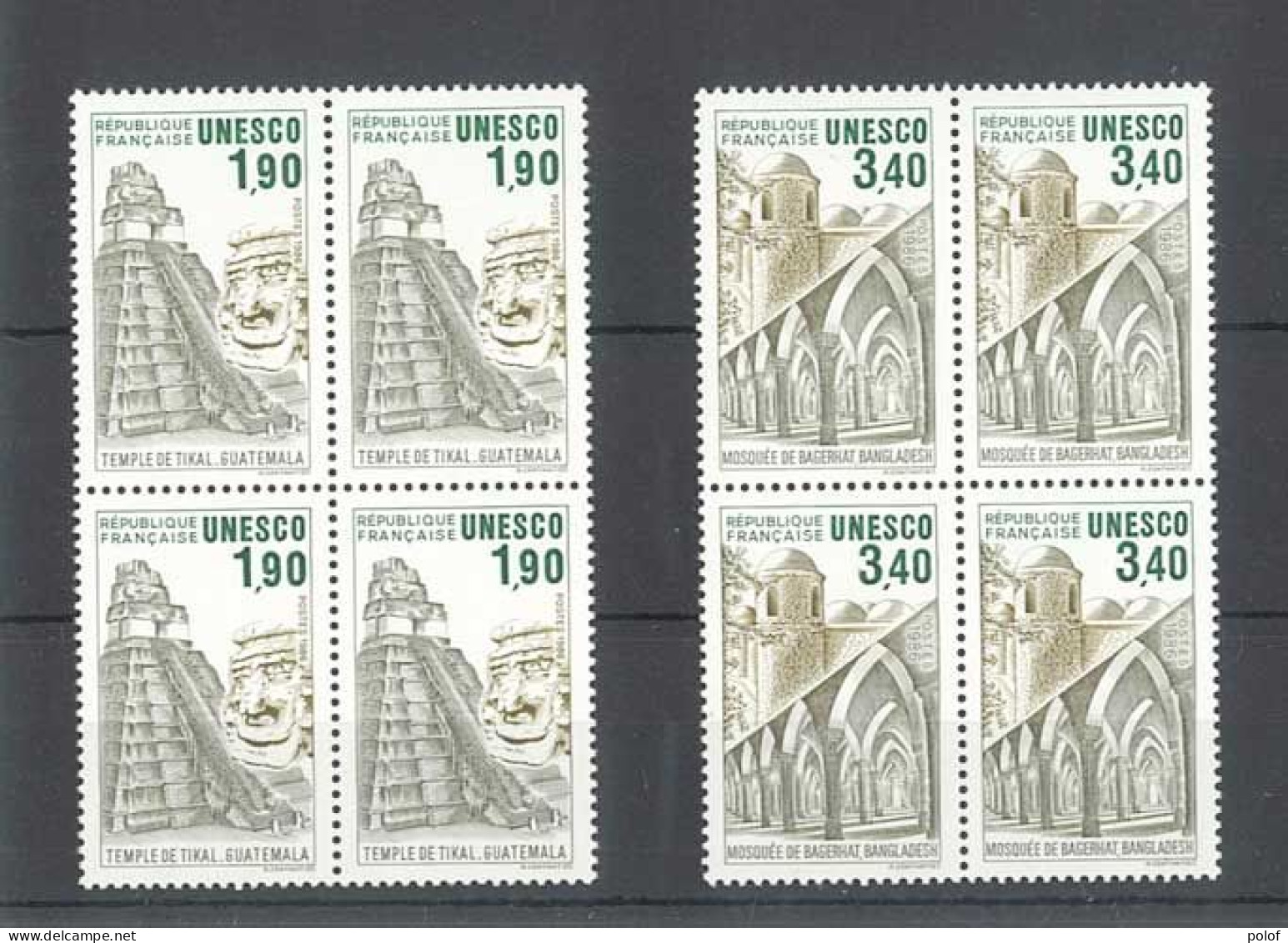 TIMBRE DE SERVICE - Unesco -2 Blocs De 4 Timbres - Yvert 91-92 - Neuf Sans Trace De Charnière - Nuovi