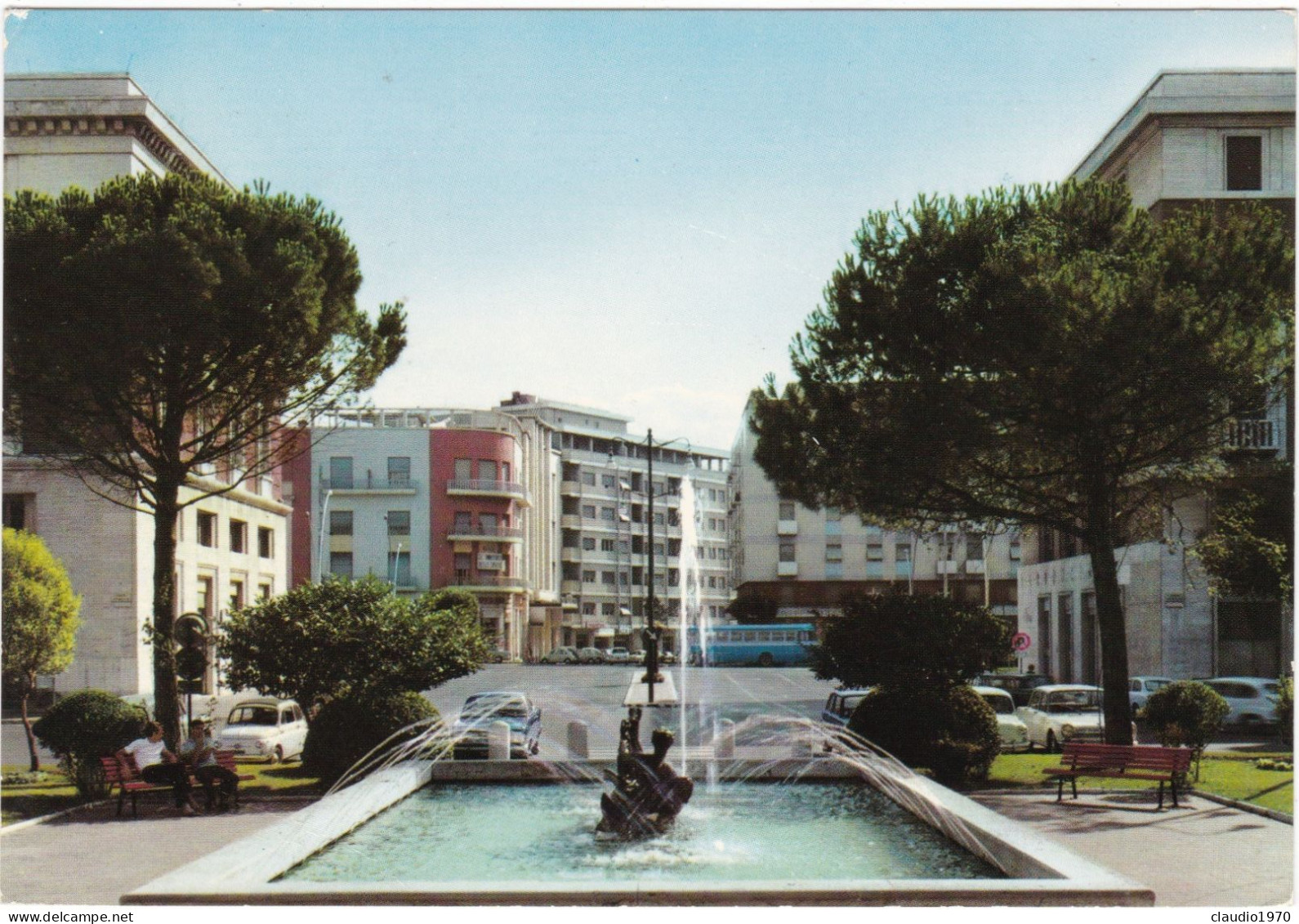 PESCARA - CARTOLINA - PIAZZA ITALIA  - CON ANNULLO DI ESPOS. E FILATELICA - I PRIMI FRANCOBOLLI A ROMA -1978 - Pescara