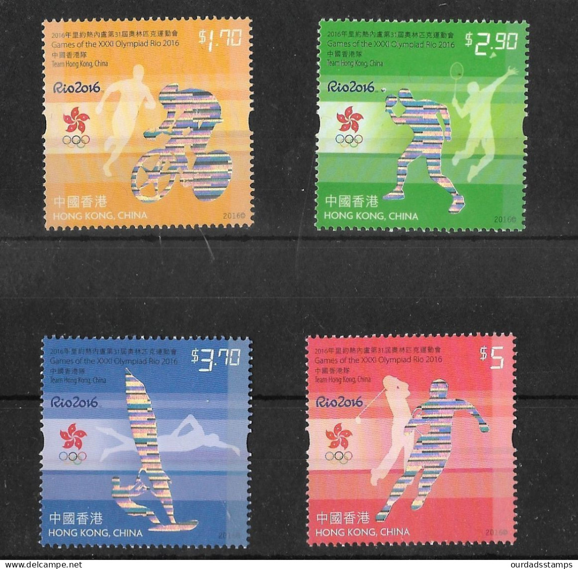 Hong Kong, 2016 Rio De Janeiro Olympics, Complete Set MNH (H495) - Ungebraucht