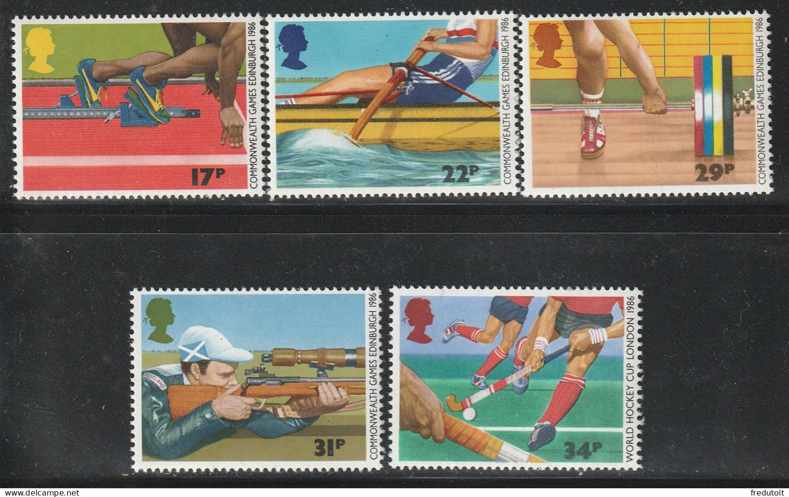 GRANDE BRETAGNE - N°1231/5 ** (1986) Jeux Du Commonwealth - Neufs