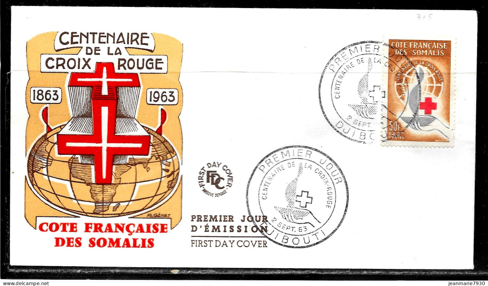 C453 - N° 315 SUR LETTRE PREMIER JOUR DE DJIBOUTI DU 02/09/63 - Lettres & Documents