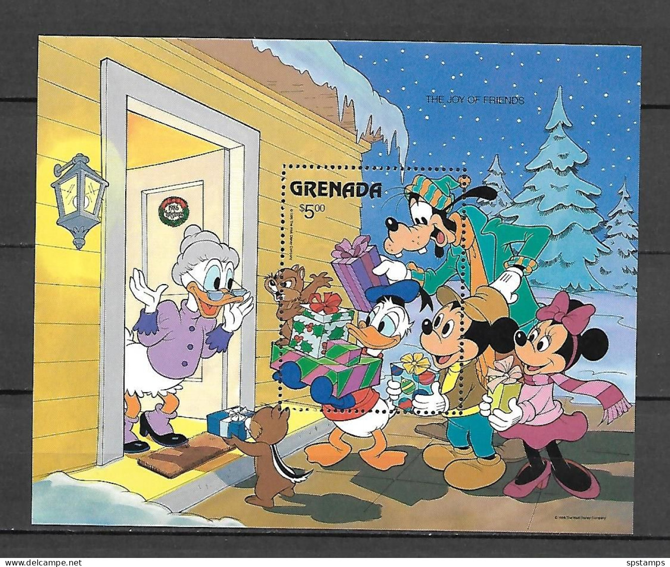 Disney Grenada 1986 Christmas - The Joy Of Friends MS MNH - Disney
